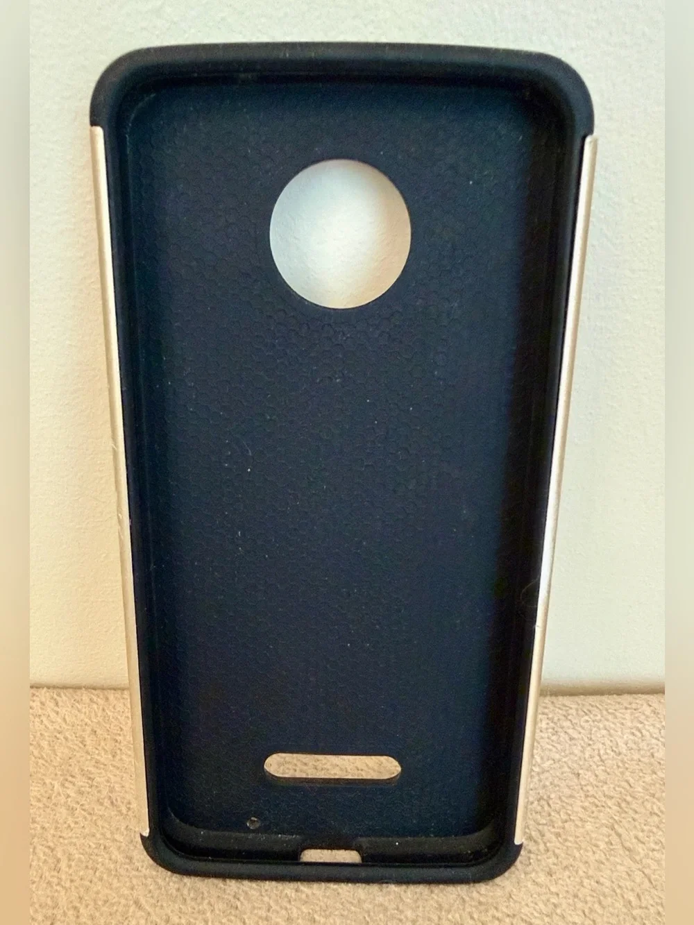 Kate Spade Moto Z Force Droid Gold Studded Hybrid Silicone Hard Cover Phone Case